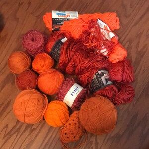 Assorted Orange and Yarn Collection